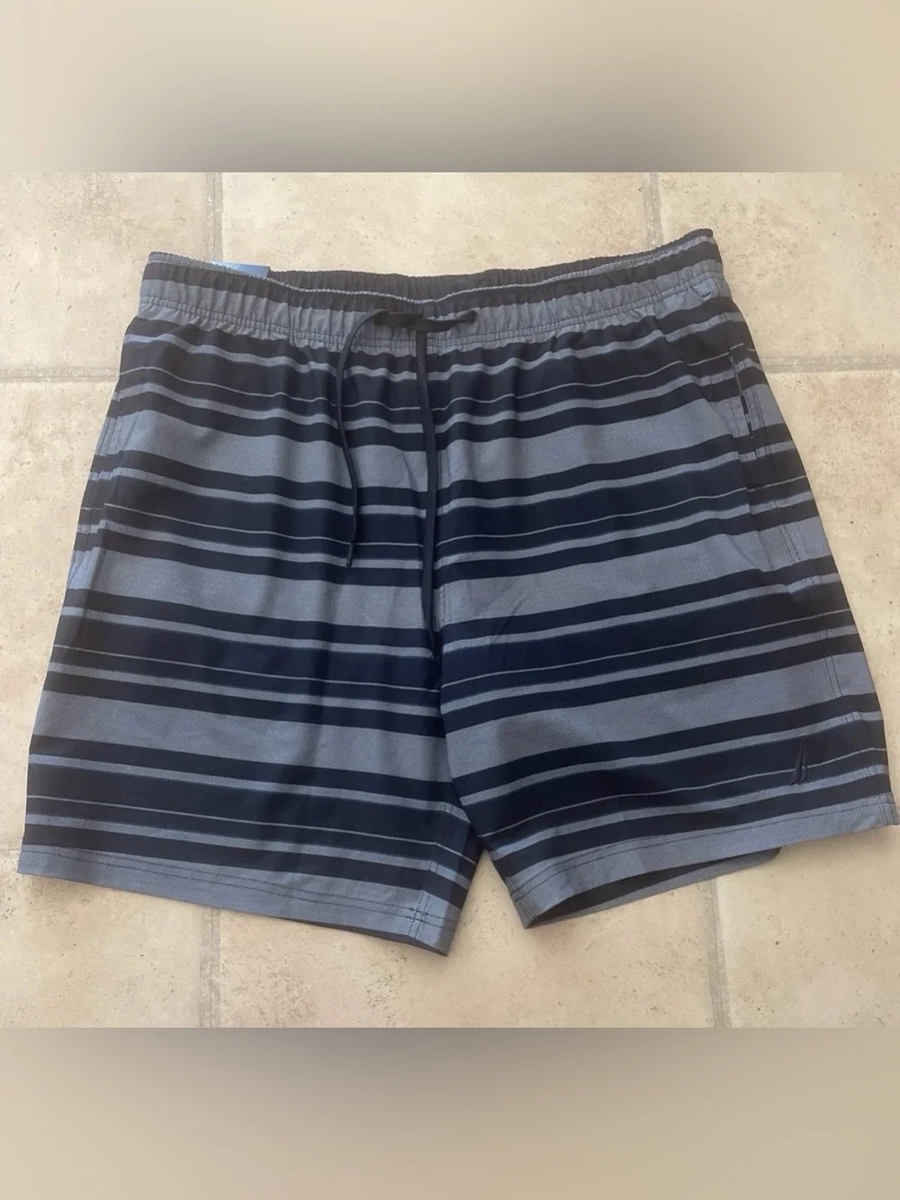 Nautica Men’s Blue Striped Swim Shorts